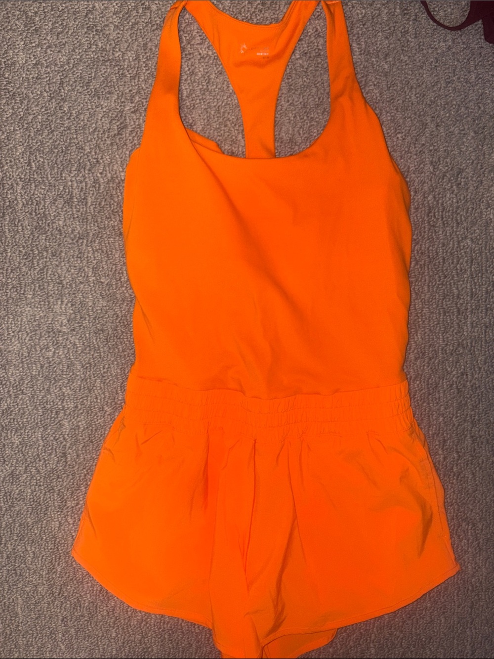 OFFLINE by Aerie Real Me Romper in a Vibrant Orange